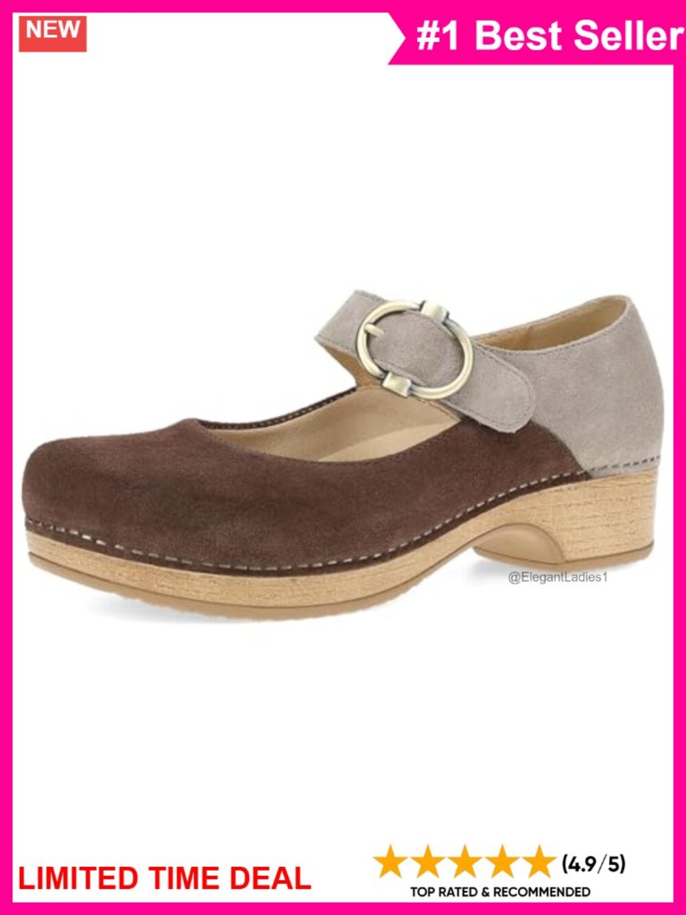 Dansko Bonny Mary Jane Clog Burnished Nubuck Women's Platform Heel